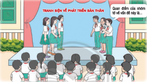 Tham gia tranh biện về phát triển bản thân. Nêu cảm nghĩ của em với bạn khi quan sát hoặc tham gia tranh biện