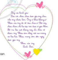 Lựa chọn một trong những nội dung sau để viết vào trái tim yêu thương của em: