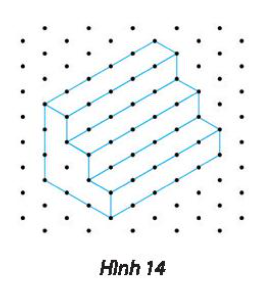 Lập bản vẽ kĩ thuật trên khổ giấy A4 gồm ba hình chiếu và các kích thước của cái bục gỗ có hình chiếu trục đo như Hình 14