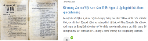 Trên trang web của Bảo tàng Lịch sử Quốc gia, em chọn mục Nghiên cứu, Kiến thức Lịch sử - Văn hóa (Hình 3)