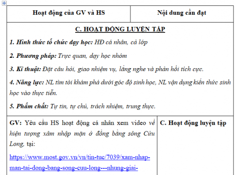 Giáo án VNEN bài Các biện pháp phòng chống thiên tai và thích ứng với biến đổi khí hậu (T5)