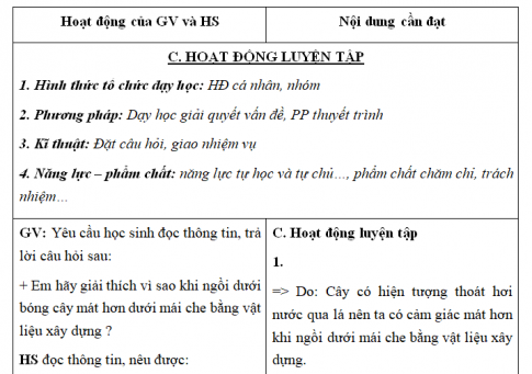 Giáo án VNEN bài Nhiệt độ với đời sống sinh vật (T3)