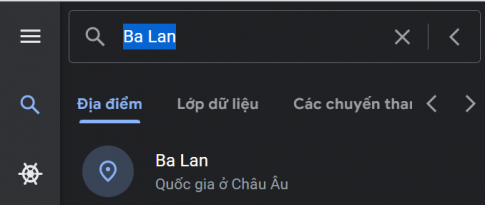 Sử dụng Google Earth, em hãy nhập tên một quốc gia mà em muốn tới thăm vào ô tìm kiếm để tìm hiểu thông tin