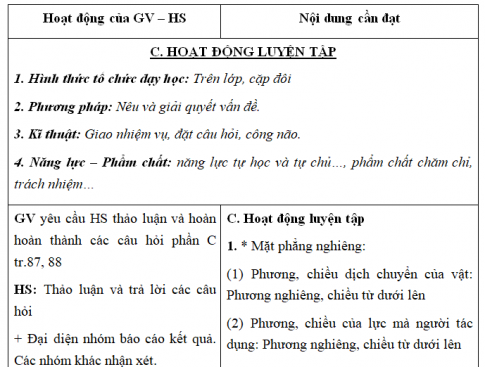Giáo án VNEN bài Máy cơ đơn giản (T3)