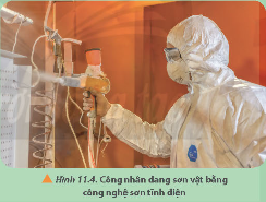 Ngày nay, công nghệ sơn tĩnh điện (Hình 11.4) được sử dụng rất phổ biến với các ưu điểm vượt trội so với công nghệ sơn thường. Từ các nguồn tư liệu sách, báo, internet,... em hãy viết một bài giới thiệu ngắn về công nghệ sơn tĩnh điện.