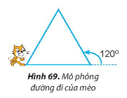 Em hãy tạo một chương trình điều khiển nhân vật mèo vừa đi vừa vẽ hình tam giác, biết góc quay để vẽ tam giác là 120 độ.