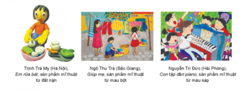 Vẻ đẹp trong sản phẩm mĩ thuật của bạn được thể hiện như thế nào?Bạn đã sắp xếp yếu tố hình, màu, khối trong sản phẩm mĩ thuật như thế nào? Trưng bày, sắp xếp các sản phẩm theo nhóm và chia sẻ cùng các bạn