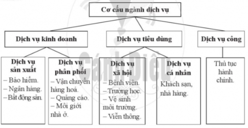  Cho các ngành dịch vụ sau: