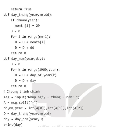 Trong các phần mềm bảng tính điện tử, dữ liệu ngày tháng được coi là số ngày tính từ ngày 1-1-1990. Viết chương trình: