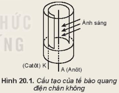 Tế bào quang điện chân không (Hình 20.1) gồm một ống hình trụ có