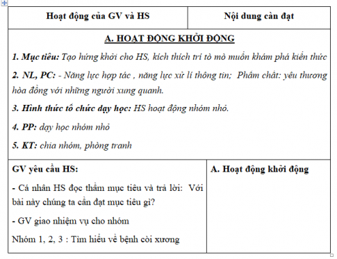 Giáo án VNEN bài Sinh trưởng và phát triển ở sinh vật (T1)