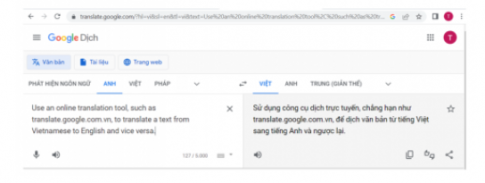 Dịch văn bản từ tiếng Anh sang tiếng Việt: