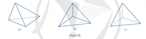 Trong các Hình 88a, 88b, 88c, hình nào là hình biểu diễn cho hình tứ diện? 