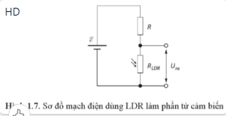 Vẽ sơ đồ khối thể hiện nguyên tắc hoạt động của bộ cảm biến dùng LDR