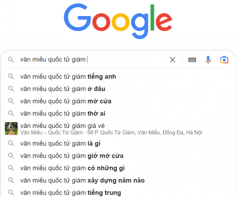 Thực hành tìm kiếm thông tin theo chủ đề tìm hiểu về Văn Miếu - Quốc Tử Giám theo các yêu cầu sau