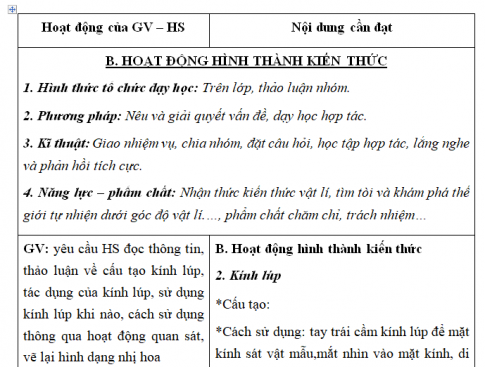 Giáo án VNEN bài Dụng cụ thí nghiệm và an toàn thí nghiệm (T2)