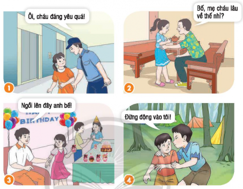 Trao đổi về những nguy cơ bị xâm hại tình dục trong các tranh sau