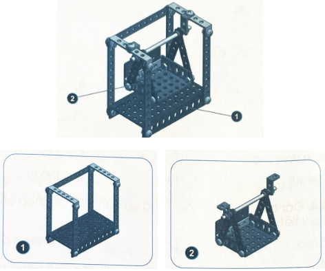 Điền tên các bộ phận chính của mô hình cái đu vào chỗ trống dưới mỗi hình cho phù hợp.