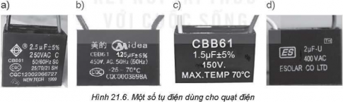 Sử dụng bốn tụ a, b, c, d trong Hình 21.6 để ghép nối thành mạch như Hình 21.8. Nếu hiểu thông số điện áp ghi trên tụ điện là điện áp tối đa được