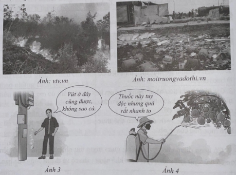 Em hãy quan sát và cho biết mỗi hình ảnh dưới đây nói về tai nạn vũ khí, cháy nổ và chất độc hại nào.