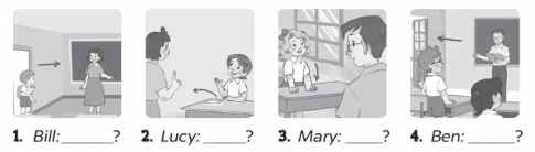 Look and write the questions