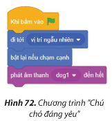 Tạo chương trình "Chú chó đáng yêu" thực hiện y tưởng của bạn An được minh họa trong Hình 72