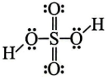 Hình bên là công thức Lewis của H$_{2}$SO$_{4}$.