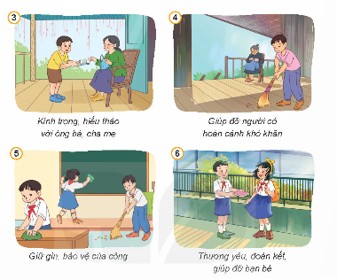 Các bạn trong tranh đã thực hiện bổn phận gì? 