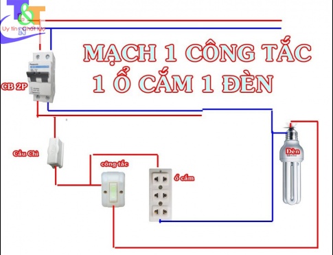 Hãy kể tên một số mạch điện sử dụng công tắc nổi, công tắc âm tường để bật, tắt tải bằng tay.