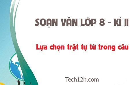 Soạn 8 văn bài: Lựa chọn trật tự từ trong câu trang 110 sgk