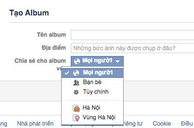 chọn đăng album ảnh