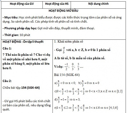 Giáo án PTNL bài Ôn tập chương 3