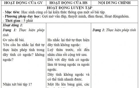 Giáo án PTNL bài Ôn tập chương 1 (tiếp)