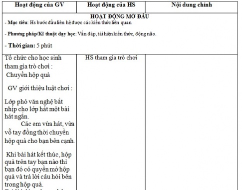 Giáo án PTNL bài Phép chia phân số