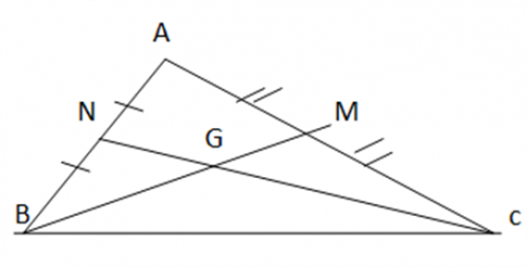 Giải bài 34 Sự đồng quy của ba đường trung tuyến, ba đường phân giác trong một tam giác