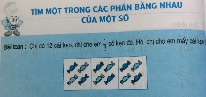 Giải bài tìm một trong các phần bằng nhau của một số