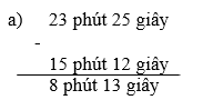 Giải bài : Trừ số đo thời gian - sgk Toán 5 trang 132