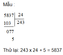 Giải bài : Phép chia - sgk Toán 5 trang 163