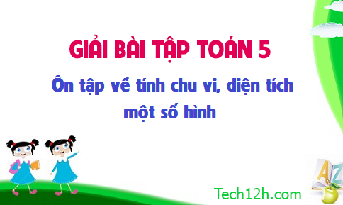 Giải bài : Ôn tập về tính chu vi, diện tích một số hình sgk Toán 5 trang 166