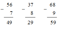 Giải bài : 55 - 8 ; 56 - 7 ; 37 - 8 ; 68 - 9