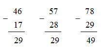 Giải bài : 65 - 38 ; 46 - 17 ; 57 - 28 ; 78 - 29