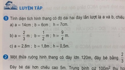 Giải bài: Luyện tập sgk Toán 5 trang 94