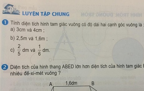 Giải bài : Luyện tập chung sgk Toán 5 trang 95