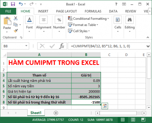 Một số hàm tính tiền tích lũy và khấu hao tài sản trong Excel