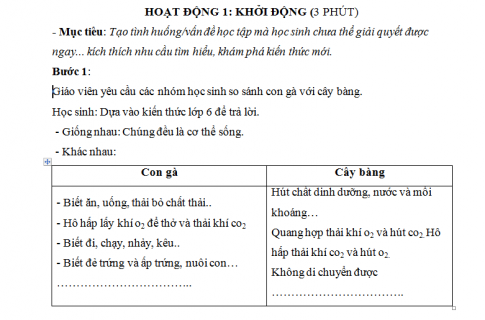 Giáo án PTNL bài 3 - Thực hành: Quan sát một số động vật nguyên sinh