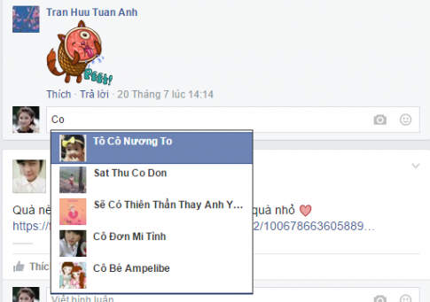 Cách tag tên bạn bè vào comment facebook