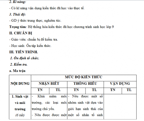 Giáo án PTNL bài: Kiểm tra học kì II