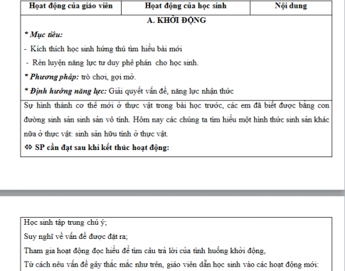 Giáo an PTNL bài 42: Sinh sản hữu tính ở thực vật