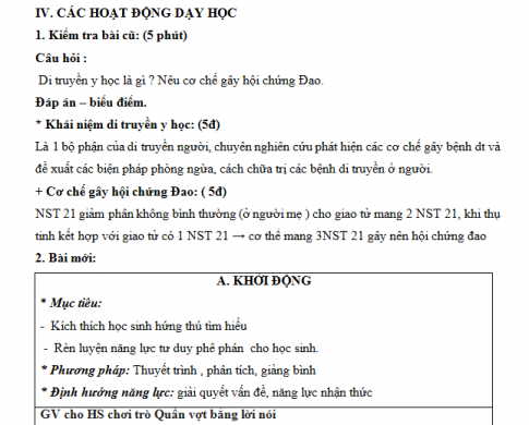 Giáo án PYNL bài 22: Bảo vệ vốn gen của loài người và một số vấn đề của di truyền học