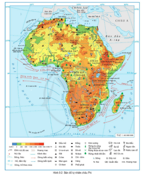Giải bài 9 Vị trí địa lí, phạm vi và đặc điểm tự nhiên châu Phi